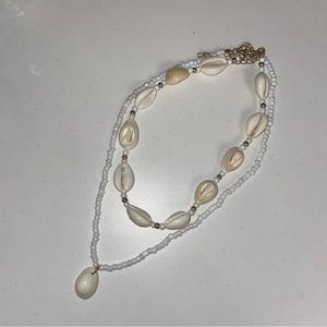 SHEIN Faux Pearl & Shell Necklace Set